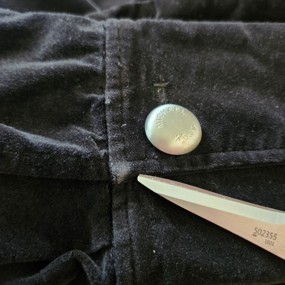 Michael Kors Black Velvet Womens Funnel Neck Button Front Jacket Plus Size 1X - Picture 3 of 16